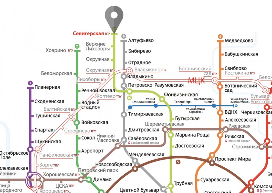 Карта метро москвы селигерская