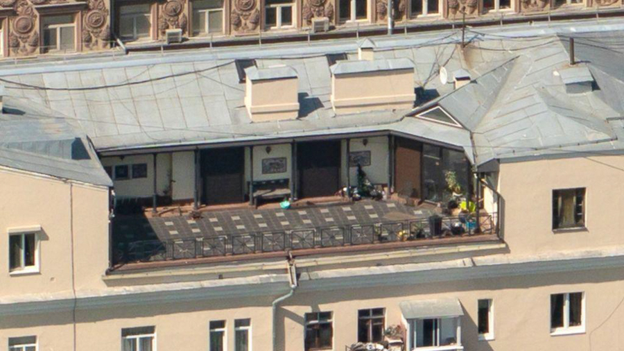 зона отдыха на крыше сталинки на Новинском бульваре